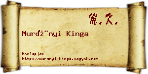 Murányi Kinga névjegykártya